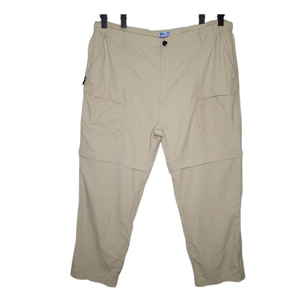 World Wide Sportsman Nylon Fishing Convertible Pants size 3X Cream Zip Off Legs